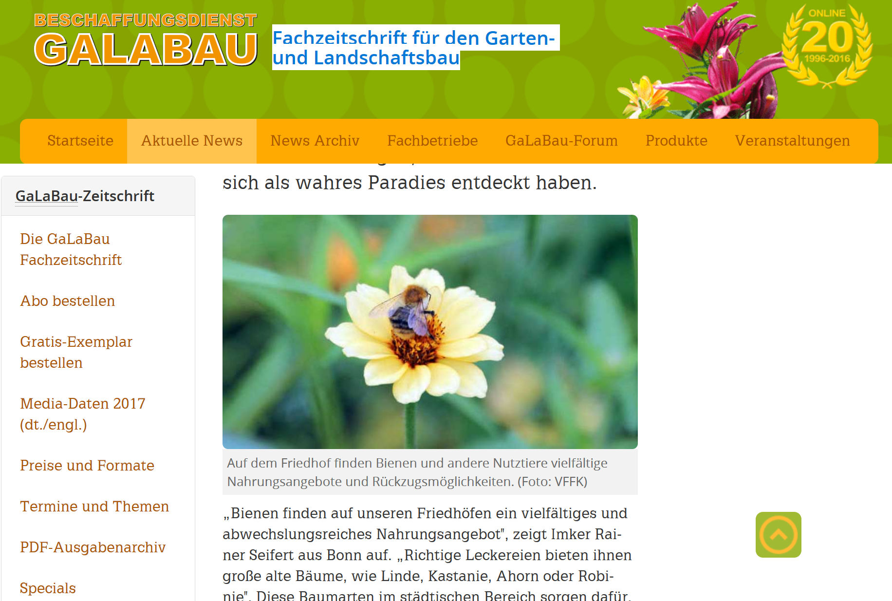 Rainer Seifert | Imker | Artikel Fachzeitschrift für den Garten- und Landschaftsbau Rainer Seifert | Imker | Artikel Fachzeitschrift für den Garten- und Landschaftsbau